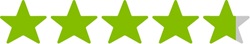 Five stars, four and a half of them filled to show a 4.7 star overall rating.
